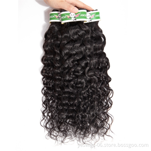 Virgin Brazilian Human Hair Unprocessed Extension Hair Bundles Cheap Water Wave Virgin Brazilian Cuticle Aligned 100% Human Hair